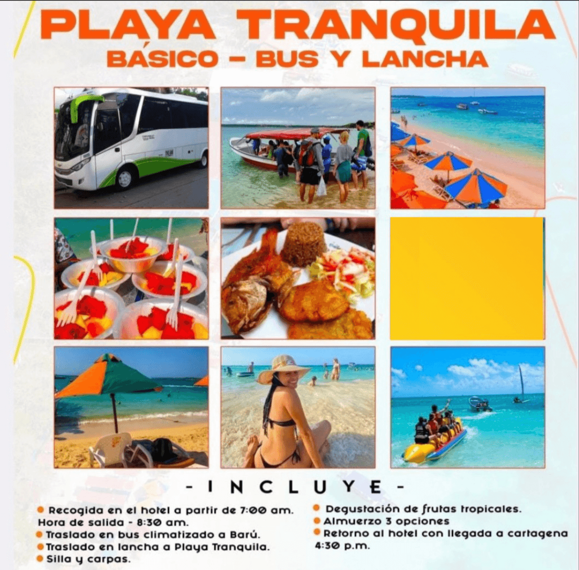 Playa tranquila más tour mapaches más snorkel